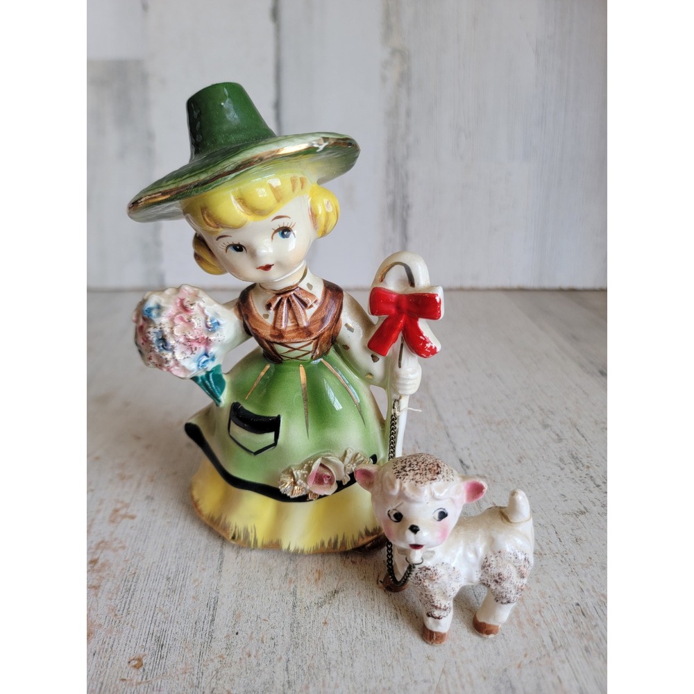 Japan poodle vintage Little bo peep sheep unique girl home decor figure